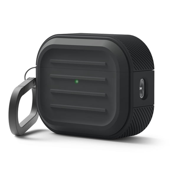 elago Armor Case Compatible with AirPods Pro 3 Case - Carabiner Included, Supports Wireless Charging, Shock Resistant, Full Protection (Black)