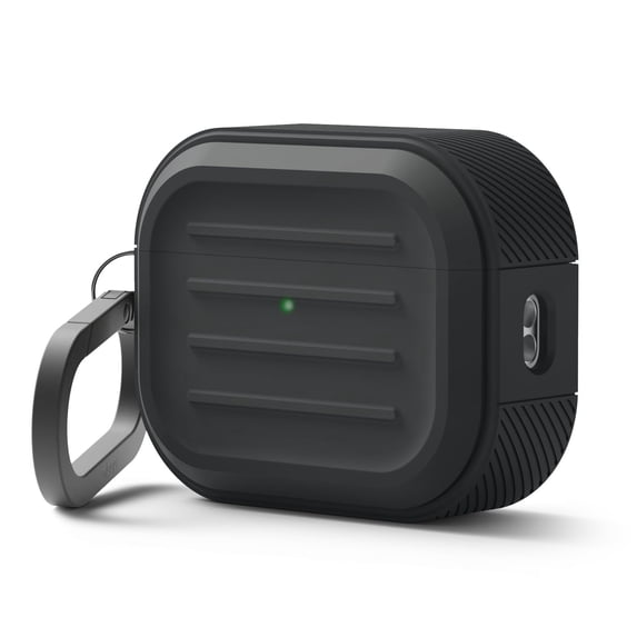 elago Armor Case Compatible with AirPods Pro 3 Case - Carabiner Included, Supports Wireless Charging, Shock Resistant, Full Protection (Black)