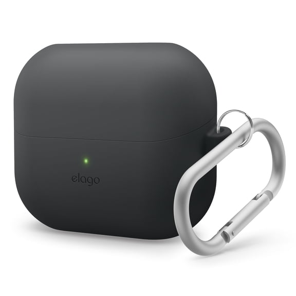 elago Compatible with Samsung Galaxy Buds 3 Case & Galaxy Buds 3 Pro Case, Premium Silicone Cover with Carabiner, Full Protection, Wireless Charging, Headphone Accessories, for Men, for Women [Black]