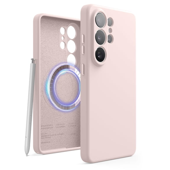 elago Compatible with Samsung Galaxy S26 Ultra Case, Magnetic Silicone Case, Compatible with MagSafe Accessories, Protective Cover, Shockproof, Slim, Anti-Scratch Soft Microfiber Lining (Lovely Pink)