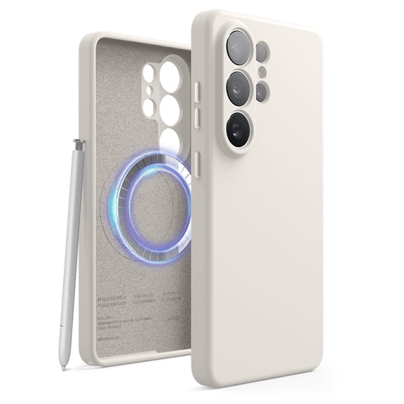 elago Compatible with Samsung Galaxy S26 Ultra Case, Magnetic Silicone Case, Compatible with MagSafe Accessories, Protective Cover, Shockproof, Slim, Anti-Scratch Soft Microfiber Lining (Stone)