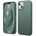 thumbnail image 1 of elago Compatible with iPhone 13 Case, Liquid Silicone Case, Full Body Screen Camera Protective Cover, Shockproof, Slim Phone Case, Anti-Scratch Soft Microfiber Lining, 6.1 inch (Midnight Green), 1 of 7