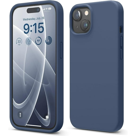 elago Compatible with iPhone 15 Case, Liquid Silicone Case, Full Body Protective Cover, Shockproof, Slim Phone Case, Anti-Scratch Soft Microfiber Lining, 6.1 inch (Jean Indigo)