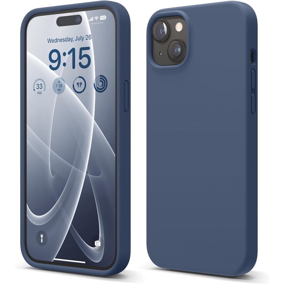 elago Compatible with iPhone 15 Plus Case, Liquid Silicone Case, Full Body Protective Cover, Shockproof, Slim Phone Case, Anti-Scratch Soft Microfiber Lining, 6.7 inch (Jean Indigo)