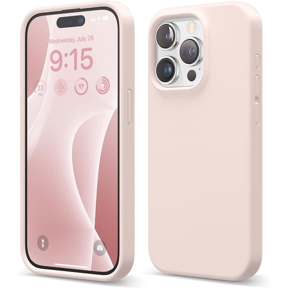 elago Compatible with iPhone 15 Pro Case, Liquid Silicone Case, Full Body Protective Cover, Shockproof, Slim Phone Case, Anti-Scratch Soft Microfiber Lining, 6.1 inch (Lovely Pink)
