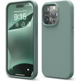 thumbnail image 1 of elago Compatible with iPhone 15 Pro Case, Liquid Silicone Case, Full Body Protective Cover, Shockproof, Slim Phone Case, Anti-Scratch Soft Microfiber Lining, 6.1 inch (Midnight Green), 1 of 7
