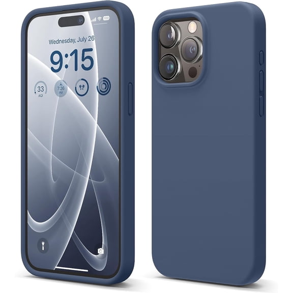 elago Compatible with iPhone 15 Pro Max Case, Liquid Silicone Case, Full Body Protective Cover, Shockproof, Slim Phone Case, Anti-Scratch Soft Microfiber Lining, 6.7 inch (Jean Indigo)
