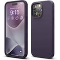 thumbnail image 1 of elago Compatible with iPhone 15 Pro Max Case, Liquid Silicone Case, Full Body Protective Cover, Shockproof, Slim Phone Case, Anti-Scratch Soft Microfiber Lining, 6.7 inch (Deep Purple), 1 of 7