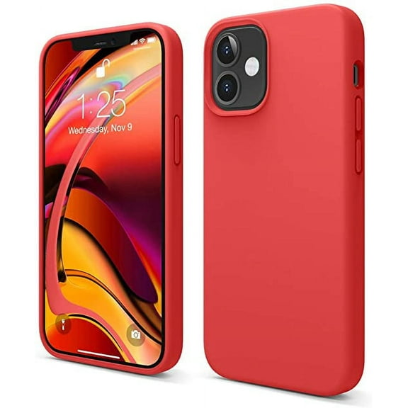 elago Compatible with iPhone 12 Mini Case, Liquid Silicone Case, Full Body Protection (Screen & Camera Protection) for iPhone 12 5.4 Inch (Red)