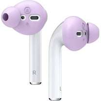 elago Earbuds Cover Designed for Apple AirPods 2 & 1 or EarPods, Silicone Ear Tips, Ear Grip, Sound Quality Enhancement [4 Pairs: 2 Large   2 Small] (Lavender)