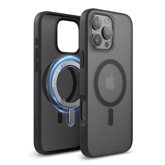 elago Magnetic Hybrid Clear Case Compatible with iPhone 16 Pro Max Case Cover 6.9" - Compatible with MagSafe, PC + TPU Hybrid Technology, Shockproof bumper, Raised Camera Protection (Matt Black)