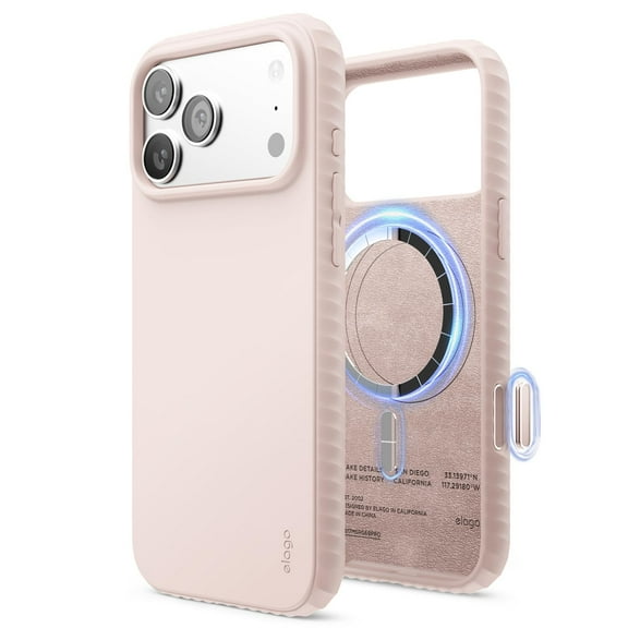 elago Magnetic Ridge for iPhone 17 Pro Max Case, Premium Magnetic Silicone Case, Compatible with MagSafe, Liquid Silicone Material, Protective Cover, Shockproof, Slim Phone, 6.9 inch (Lovely Pink)