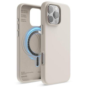 elago Magnetic Silicone Case Compatible with iPhone 16 Pro Max Case 6.9 Inch Compatible with All MagSafe Accessories - Built-in Magnets, Soft Grip Silicone, Shockproof [Stone]
