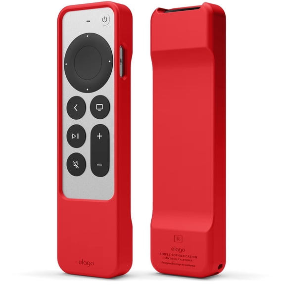 elago R1 Case Compatible with 2022 Apple TV 4K Siri Remote 3rd Gen, Compatible with 2021 Apple TV Siri Remote 2nd Gen- Magnet Technology, Lanyard Included, Full Access to All Functions [Red]