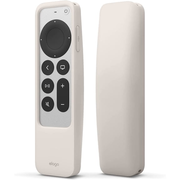 elago R5 Locator Case Compatible with 2021 Apple TV Siri Remote and Compatible with Apple AirTag - Lanyard Included, Heavy Shock Absorption, Drop Protection, Full Access to All Functions [Stone]