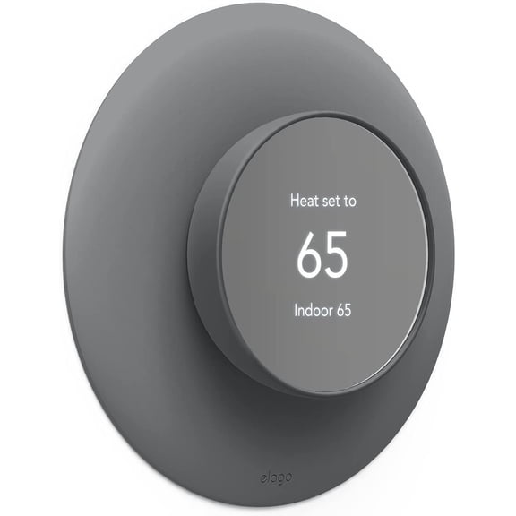 elago Wall Plate Cover Plus 2 Compatible with Google Nest Thermostat 2020 [Dark Grey] - Durable Polycarbonate Material, Easy Installation, Complementary Design, Perfect Fit
