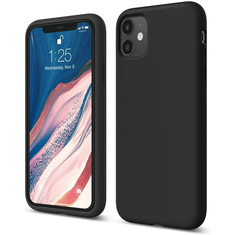 Elago Case |Black| - Premium Liquid Silicone, Raised Lip (Screen & Camera Protection) Compatible with Apple iPhone 11 models