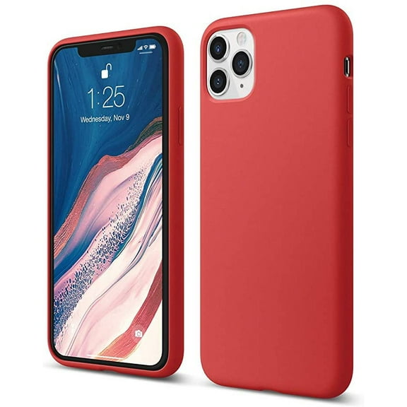elago iPhone 11 Pro Max Case (Red) - Premium Liquid Silicone, Raised Lip (Screen & Camera Protection), Full Body Protection, Microfiber Lining, Flexible Bottom