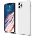 thumbnail image 1 of elago iPhone 11 Pro Max Case (White) - Premium Liquid Silicone, Raised Lip (Screen & Camera Protection), Full Body Protection, Microfiber Lining, Flexible Bottom, 1 of 7