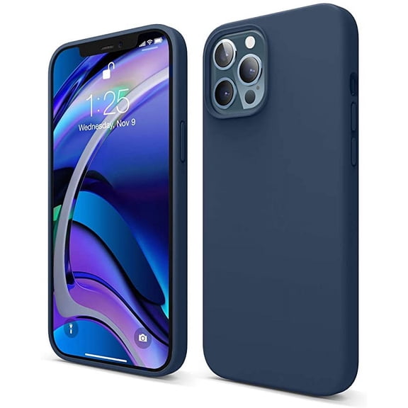 elago iPhone 12 Pro Max Case - Liquid Silicone Case for iPhone 12 Pro Max 6.7 inch, Slim Design, Full Body Protection [Jean Indigo]