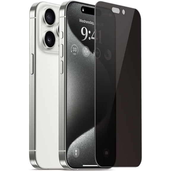 elago iPhone 15 Pro Max Privacy Glass+ Screen Protector (2 Pcs) - Protect Privacy, 9H Surface Hardness, Shatter-Proof, Scratch Protection