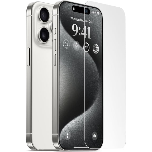 elago iPhone 15 Pro Tempered Glass+ Screen Protector - 9H Surface Hardness, Anti-Fingerprint, Shatter-Proof, Scratch Protection, Crystal Clear Clarity, Bubble-Free