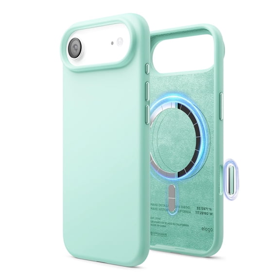 elago for iPhone Air Case, Premium Magnetic Silicone Case, Compatible with MagSafe, Liquid Silicone Material, Protective Cover, Shockproof, Slim Phone, 6.6 inch (Aqua Sky)