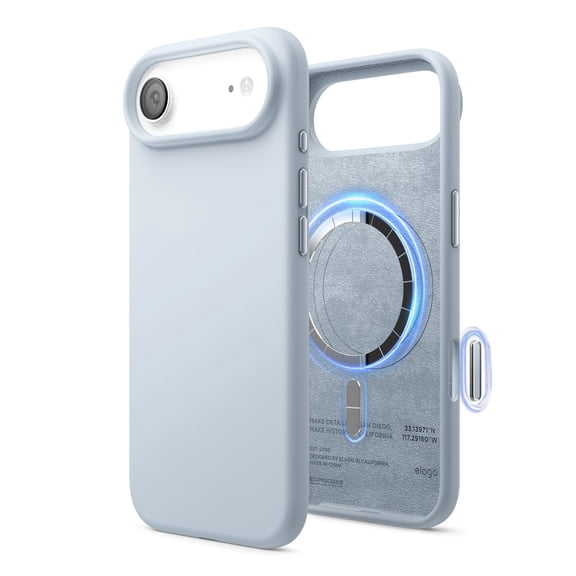 elago for iPhone Air Case, Premium Magnetic Silicone Case, Compatible with MagSafe, Liquid Silicone Material, Protective Cover, Shockproof, Slim Phone, 6.6 inch (Light Blue)