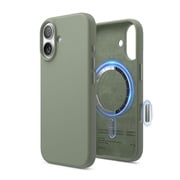 elago for iPhone 17 Case, Premium Magnetic Silicone Case, Compatible with MagSafe, Liquid Silicone Material, Protective Cover, Shockproof, Slim Phone, 6.3 inch Khaki Green