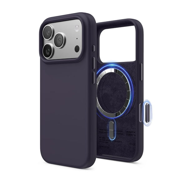 elago for iPhone 17 Pro Case, Premium Magnetic Silicone Case, Compatible with MagSafe, Liquid Silicone Material, Protective Cover, Shockproof, Slim Phone, 6.3 inch (Deep Purple)
