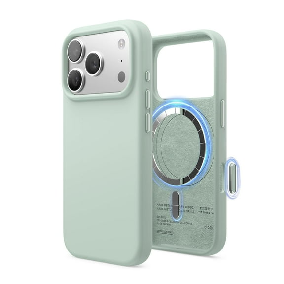 elago for iPhone 17 Pro Case, Premium Magnetic Silicone Case, Compatible with MagSafe, Liquid Silicone Material, Protective Cover, Shockproof, Slim Phone, 6.3 inch (Mint)