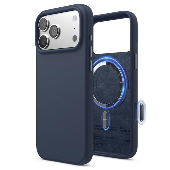 elago for iPhone 17 Pro Max Case, Premium Magnetic Silicone Case, Compatible with MagSafe, Liquid Silicone Material, Protective Cover, Shockproof, Slim Phone, 6.9 inch (Jean Indigo)