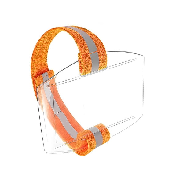 Arm Badge Holder Armband with Adjustable Belt Reflective Wristband Card Sleeve Plastic Name Label Holder Easy to Use