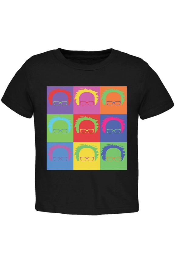 election bernie sanders hair minimalist pop art black toddler t-shirt