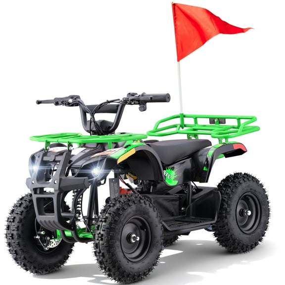 QEASET Electric atv Dirt Quad, 36V 500W Motor, 12-16mph Speed, Twist Grip Acceleration & Hand Operated Disc Brakes,Knobby Air Tires, Multiple Colors, Holiday Gifts