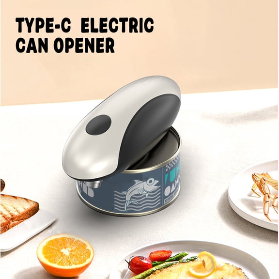 Electric Can Opener, Rechargeable Can Opener Electric , Hands Free Smooth Edge Electric Can Opener, Portable for Seniors & Limited Hand Mobility, Silver