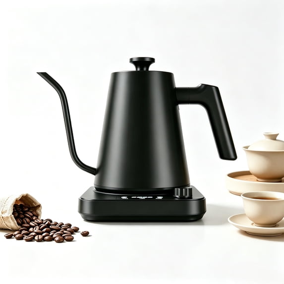 Behome Gooseneck Electric Kettle, 1.0L Gooseneck Kettle,±1℉ Precise Temperature Control,1200W Pour Over Electric Kettle for Coffee & Tea,Black