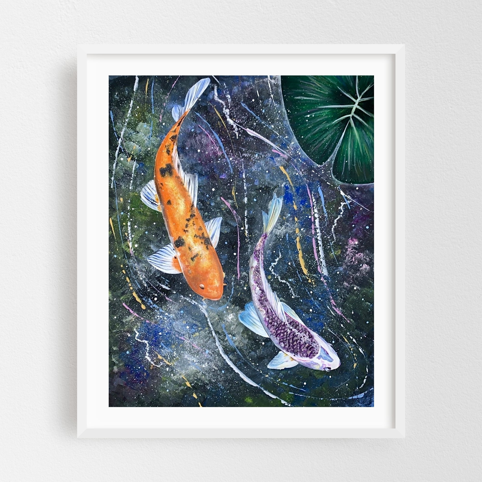 electric koi - Painting Aquatic Watercolor Marine Life Zen Illustration ...