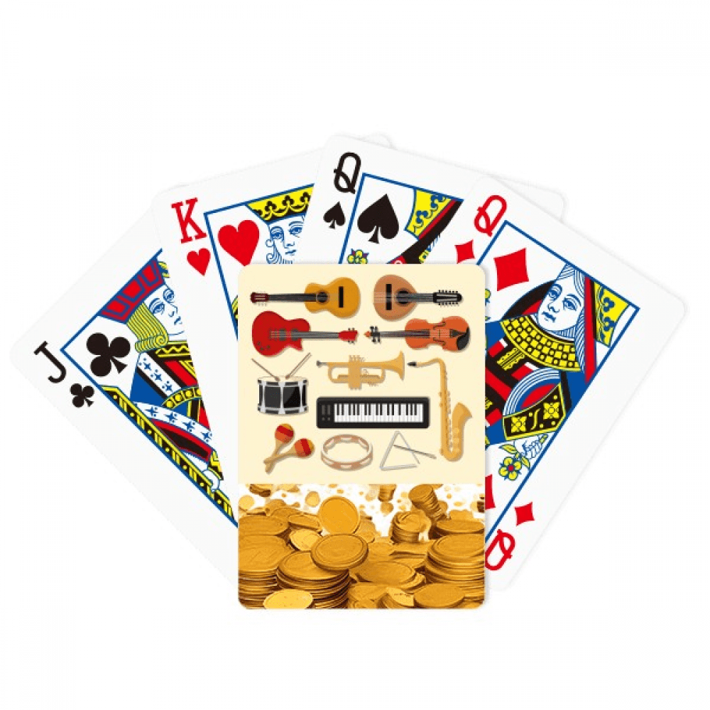 electric piano tromb guitar music Gold Playing Card Classic Game