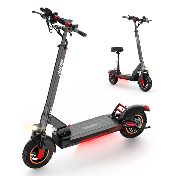 AONIU M4 Electric Scooter for Adults with seat 25-30 mph Fast Speed 31 Miles Long Range Heavy Duty 300 lbs Foldable e Scooter 10 inch Off Road Tires Mobility Folding e Scooters for Girls Men Teens