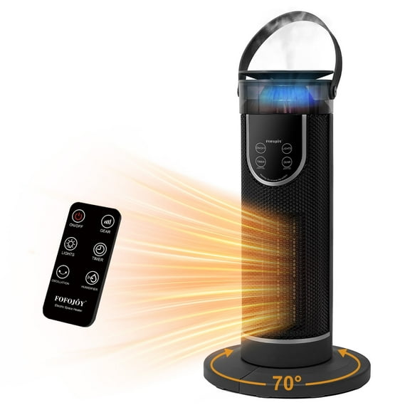 FOFOJY Electric Space Heater, 1500W Portable Heaters for Indoor Use, Space Heater with 3 Modes, Timer, Overheating Protection, Dumping Shutdown for Bedroom