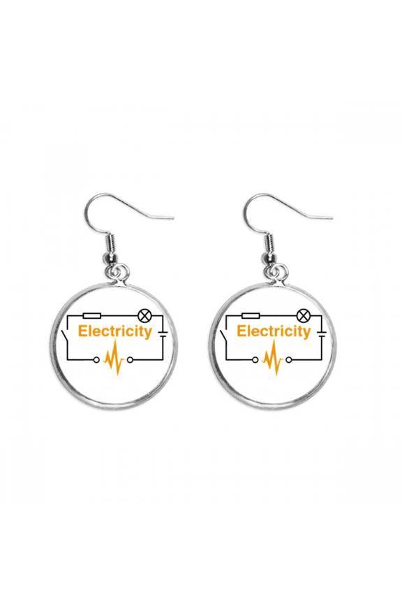 electric wave battery resistance switch ear dangle silver drop ear jewelry woman