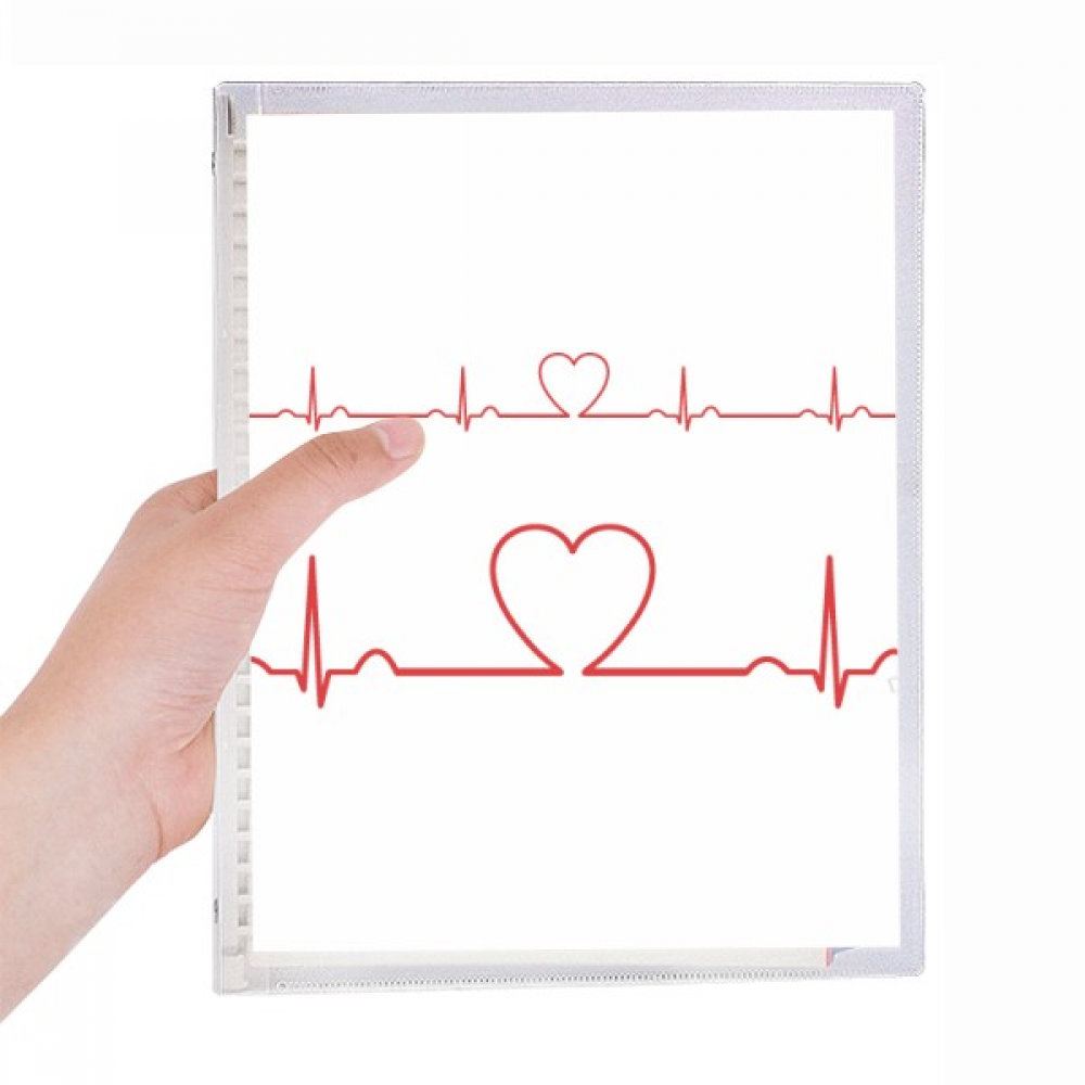 electrocardiogram heart design pattern notebook loose diary refillable journal statiry