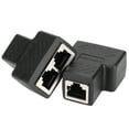 electronics 2pcs RJ45 Splitters 1 to 2 Ways Switches