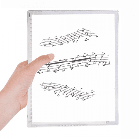 elegant black music 5-le staff notebook loose diary refillable journal statiry