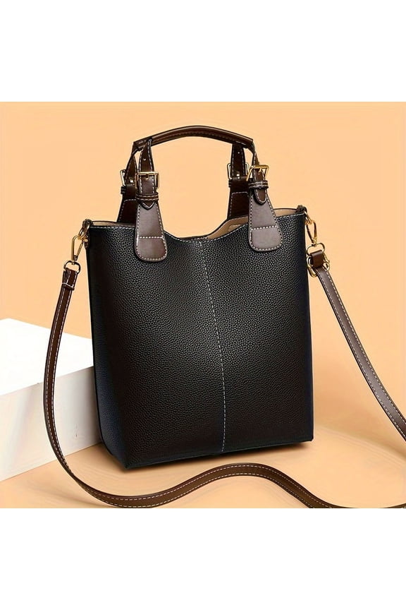 An elegant bucket bag for ladies, a lightweight solid-color crossbody backpack with detachable shoulder straps, zipper closure, polyester lining, and a versatile mini handbag for various occasions