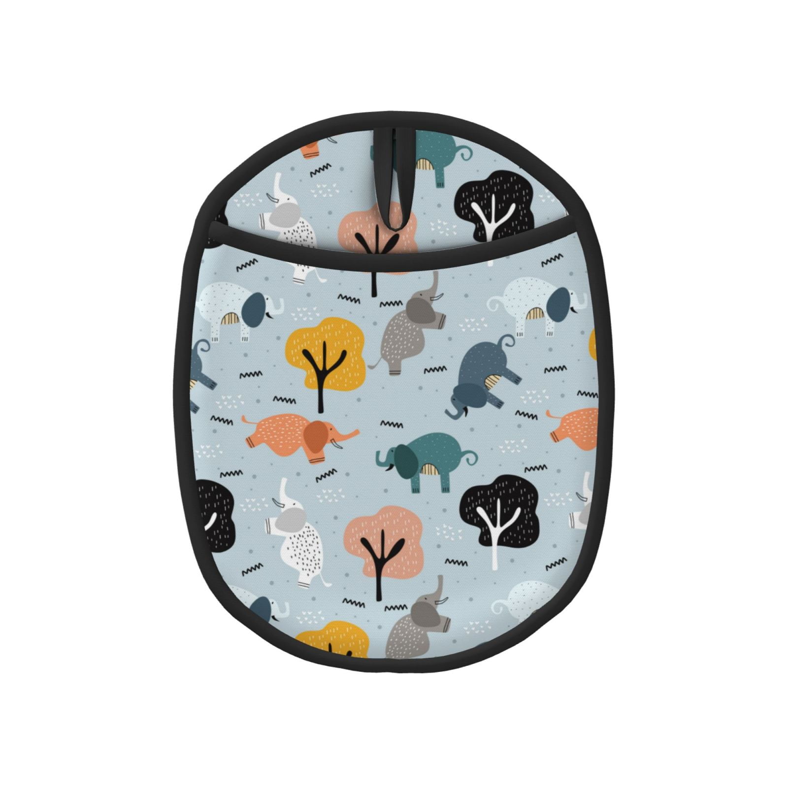 Cute Elephant Oven Mitt & Pot Holder Set Of 4 - Heat Resistant Kitchen Mittens With Non-Slip Grip