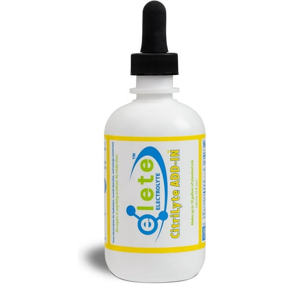 elete CitriLyte Electrolyte Add-in Hydration Drops | Sodium, Magnesium, Potassium & Trace Minerals | Slight Lemon Flavor, All Natural | Leg and Muscle Cramp Relief | 4 Ounces
