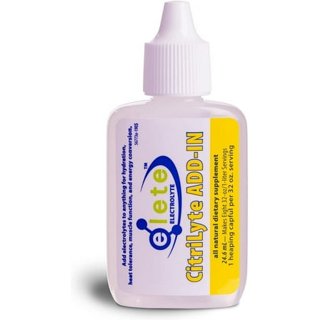 elete CitriLyte Electrolyte Add-in Hydration Drops | Sodium, Magnesium, Potassium & Trace Minerals | Slight Lemon Flavor | Cramp Relief | Transform Any Drink into a Sports Drink, 24.6 mL