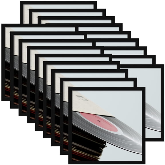 eletecpro Vinyl Record Frame, 12.5 x 12.5 in, Black, 18 Pack